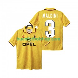 Camiseta de Fútbol AC Milan MALDINI 3 Retro 1995 1996 Tercera Equipación Manga Corta Hombre