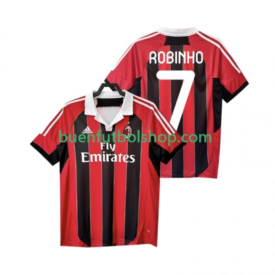 Camiseta de Fútbol AC Milan ROBINHO 7 Retro 2012 2013 Primera Equipación Manga Corta Hombre Camiseta de Fútbol AC Milan ROBINHO 7 Retro 2012 2013 Primera Equipación Manga Corta Hombre