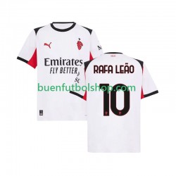 Camiseta de Fútbol AC Milan Rafael Leao 10 2025-2026 Segunda Equipación Manga Corta Hombre