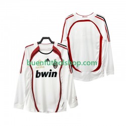 Camiseta de Fútbol AC Milan Retro 2006 2007 Segunda Equipación Manga Larga Hombre