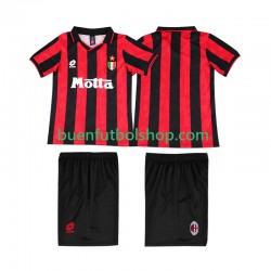 Camiseta de Fútbol AC Milan Retro 1993 1994 Primera Equipación Manga Corta Niño