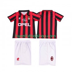 Camiseta de Fútbol AC Milan Retro 1996 1997 Primera Equipación Manga Corta Niño Camiseta de Fútbol AC Milan Retro 1996 1997 Primera Equipación Manga Corta Niño