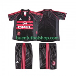Camiseta de Fútbol AC Milan Retro 1998 1999 Tercera Equipación Manga Corta Niño Camiseta de Fútbol AC Milan Retro 1998 1999 Tercera Equipación Manga Corta Niño