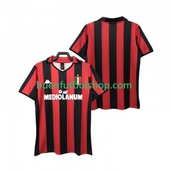 Camiseta de Fútbol AC Milan Retro 1988 1989 Primera Equipación Manga Corta Hombre