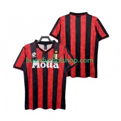 Camiseta de Fútbol AC Milan Retro 1993 1994 Primera Equipación Manga Corta Hombre