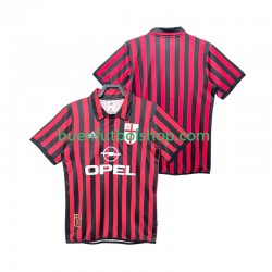 Camiseta de Fútbol AC Milan Retro 1999 2000 Primera Equipación Manga Corta Hombre Camiseta de Fútbol AC Milan Retro 1999 2000 Primera Equipación Manga Corta Hombre