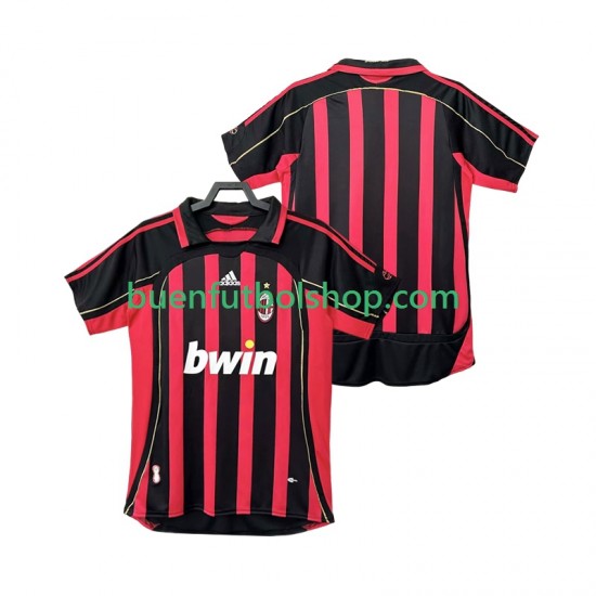 Camiseta de Fútbol AC Milan Retro 2006 2007 Primera Equipación Manga Corta Hombre Camiseta de Fútbol AC Milan Retro 2006 2007 Primera Equipación Manga Corta Hombre