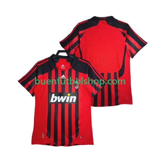 Camiseta de Fútbol AC Milan Retro 2007 2008 Primera Equipación Manga Corta Hombre Camiseta de Fútbol AC Milan Retro 2007 2008 Primera Equipación Manga Corta Hombre