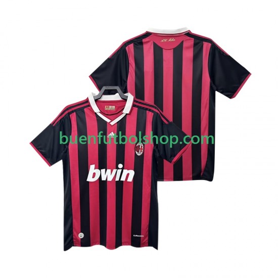 Camiseta de Fútbol AC Milan Retro 2009 2010 Primera Equipación Manga Corta Hombre Camiseta de Fútbol AC Milan Retro 2009 2010 Primera Equipación Manga Corta Hombre