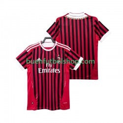 Camiseta de Fútbol AC Milan Retro 2011 2012 Primera Equipación Manga Corta Hombre