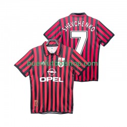 Camiseta de Fútbol AC Milan SHEVCHENKO 7 Retro 1999 2000 Primera Equipación Manga Corta Hombre