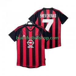 Camiseta de Fútbol AC Milan SHEVCHENKO 7 Retro 2002 2003 Primera Equipación Manga Corta Hombre