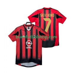 Camiseta de Fútbol AC Milan SHEVCHENKO 7 Retro 2004 2005 Primera Equipación Manga Corta Hombre