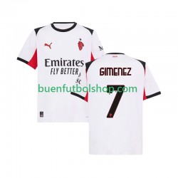 Camiseta de Fútbol AC Milan Santiago Gimenez 7 2025-2026 Segunda Equipación Manga Corta Hombre