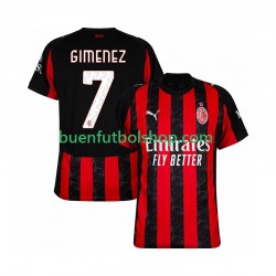 Camiseta de Fútbol AC Milan Santiago Gimenez 7 2025-2026 Primera Equipación Manga Corta Hombre