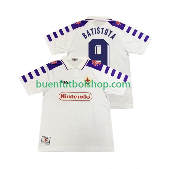 Camiseta de Fútbol ACF Fiorentina BASTUTA 9 Retro 1998 1999 Segunda Equipación Manga Corta Hombre