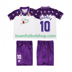 Camiseta de Fútbol ACF Fiorentina RUI COSTA 10 Retro 1992 1993 Segunda Equipación Manga Corta Niño Camiseta de Fútbol ACF Fiorentina RUI COSTA 10 Retro 1992 1993 Segunda Equipación Manga Corta Niño