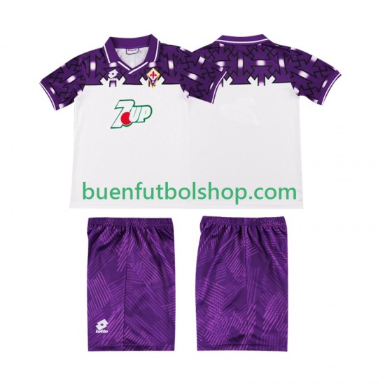 Camiseta de Fútbol ACF Fiorentina Retro 1992 1993 Segunda Equipación Manga Corta Niño Camiseta de Fútbol ACF Fiorentina Retro 1992 1993 Segunda Equipación Manga Corta Niño