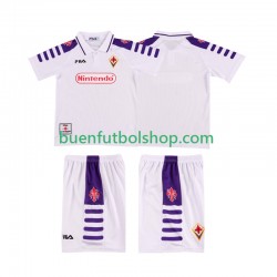 Camiseta de Fútbol ACF Fiorentina Retro 1998 1999 Segunda Equipación Manga Corta Niño