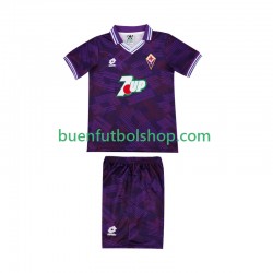 Camiseta de Fútbol ACF Fiorentina Retro 1992 1993 Primera Equipación Manga Corta Niño