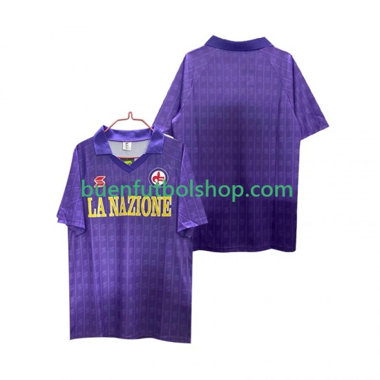 Camiseta de Fútbol ACF Fiorentina Retro 1989 1990 Primera Equipación Manga Corta Hombre Camiseta de Fútbol ACF Fiorentina Retro 1989 1990 Primera Equipación Manga Corta Hombre