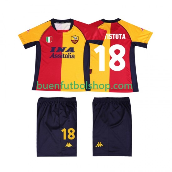 Camiseta de Fútbol AS Roma BATISTUTA 18 Retro 2001 Primera Equipación Manga Corta Niño Camiseta de Fútbol AS Roma BATISTUTA 18 Retro 2001 Primera Equipación Manga Corta Niño
