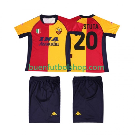 Camiseta de Fútbol AS Roma Batistuta 20 Retro 2000 2001 Primera Equipación Manga Corta Niño Camiseta de Fútbol AS Roma Batistuta 20 Retro 2000 2001 Primera Equipación Manga Corta Niño
