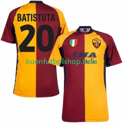 Camiseta de Fútbol AS Roma Batistuta 20 Retro 2000 2001 Primera Equipación Manga Corta Hombre