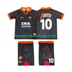 Camiseta de Fútbol AS Roma TOTTI 10 Retro 1999 2000 Segunda Equipación Manga Corta Niño