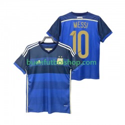 Camiseta de Fútbol Argentina Lionel Messi 10 Retro 2014 Segunda Equipación Manga Corta Hombre