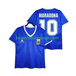 Camiseta de Fútbol Argentina MARADONA 10 Retro 1986 Segunda Equipación Manga Corta Hombre