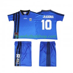 Camiseta de Fútbol Argentina MARADONA 10 Retro 1994 Segunda Equipación Manga Corta Niño