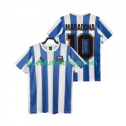 Camiseta de Fútbol Argentina MARADONA 10 Retro 1986 Primera Equipación Manga Corta Hombre