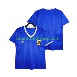 Camiseta de Fútbol Argentina Retro 1986 Segunda Equipación Manga Corta Hombre