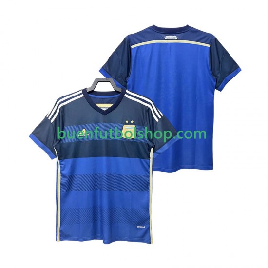Camiseta de Fútbol Argentina Retro 2014 Segunda Equipación Manga Corta Hombre