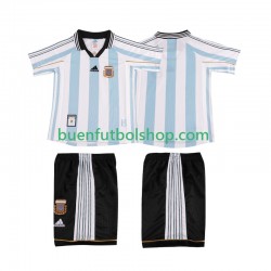 Camiseta de Fútbol Argentina Retro 1998 Primera Equipación Manga Corta Niño