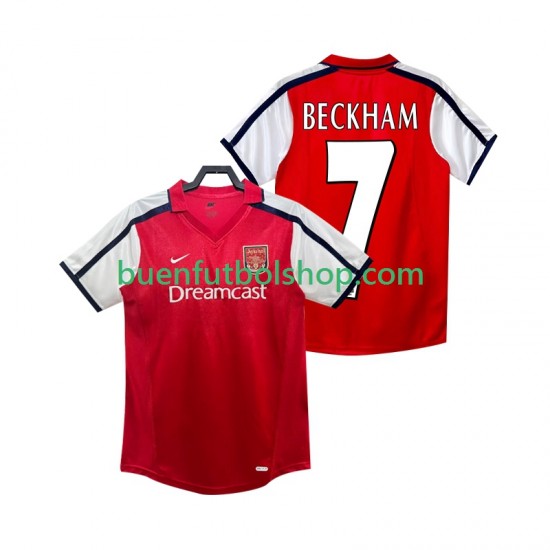 Camiseta de Fútbol Arsenal BECKHAM 7 Retro 2001 2002 Primera Equipación Manga Corta Hombre Camiseta de Fútbol Arsenal BECKHAM 7 Retro 2001 2002 Primera Equipación Manga Corta Hombre