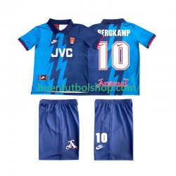 Camiseta de Fútbol Arsenal BERGKAMP 10 Retro 1995 1996 Segunda Equipación Manga Corta Niño