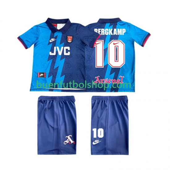 Camiseta de Fútbol Arsenal BERGKAMP 10 Retro 1995 1996 Segunda Equipación Manga Corta Niño Camiseta de Fútbol Arsenal BERGKAMP 10 Retro 1995 1996 Segunda Equipación Manga Corta Niño
