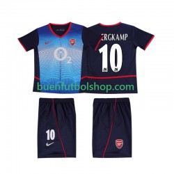 Camiseta de Fútbol Arsenal BERGKAMP 10 Retro 2002 2004 Segunda Equipación Manga Corta Niño