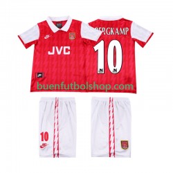 Camiseta de Fútbol Arsenal BERGKAMP 10 Retro 1994 1996 Primera Equipación Manga Corta Niño