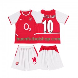 Camiseta de Fútbol Arsenal BERGKAMP 10 Retro 2002 2003 Primera Equipación Manga Corta Niño
