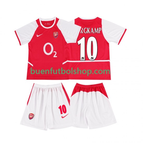 Camiseta de Fútbol Arsenal BERGKAMP 10 Retro 2002 2003 Primera Equipación Manga Corta Niño Camiseta de Fútbol Arsenal BERGKAMP 10 Retro 2002 2003 Primera Equipación Manga Corta Niño
