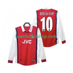 Camiseta de Fútbol Arsenal BERGKAMP 10 Retro 1998 1999 Primera Equipación Manga Larga Hombre
