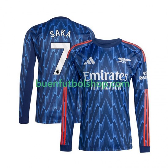 Camiseta de Fútbol Arsenal Bukayo Saka 7 2025-2026 Segunda Equipación Manga Larga Hombre Camiseta de Fútbol Arsenal Bukayo Saka 7 2025-2026 Segunda Equipación Manga Larga Hombre