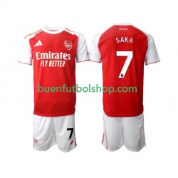 Camiseta de Fútbol Arsenal Bukayo Saka 7 2025-2026 Primera Equipación Manga Corta Niño