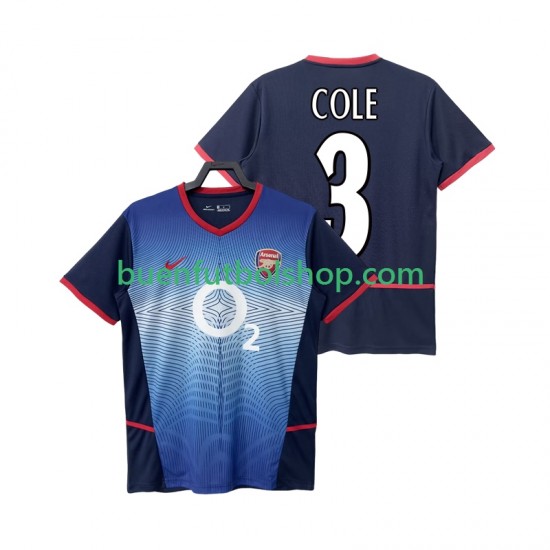 Camiseta de Fútbol Arsenal COLE 3 Retro 2002 2004 Segunda Equipación Manga Corta Hombre Camiseta de Fútbol Arsenal COLE 3 Retro 2002 2004 Segunda Equipación Manga Corta Hombre