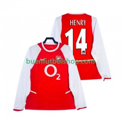 Camiseta de Fútbol Arsenal Henry 14 Retro 2002 2003 Primera Equipación Manga Larga Hombre