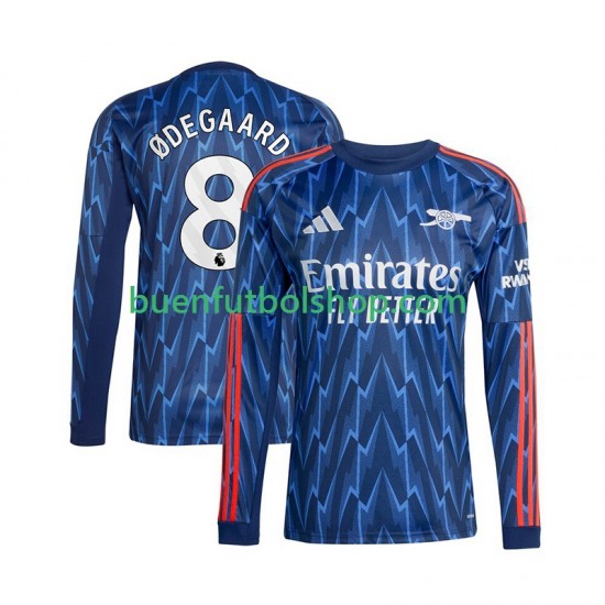 Camiseta de Fútbol Arsenal Martin Odegaard 8 2025-2026 Segunda Equipación Manga Larga Hombre