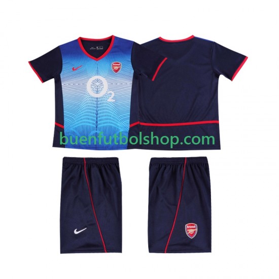 Camiseta de Fútbol Arsenal Retro 2002 2004 Segunda Equipación Manga Corta Niño